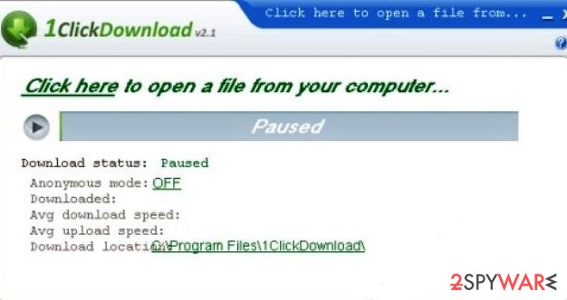 1ClickDownload virus snapshot 1ClickDownload virus snapshot