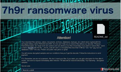 An image of 7h9r ransomware virus