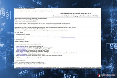 Ransom note by ABCLocker ransomware