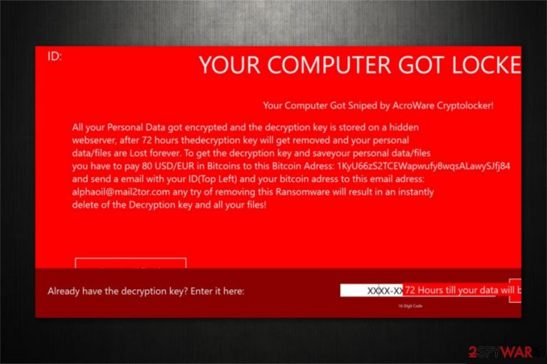 AcroWare ransomware image