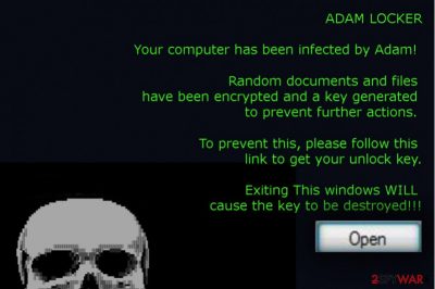 The picture of AdamLocker ransomware virus