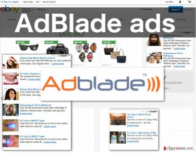 An image of the AdBlade ads displayed on shopping website