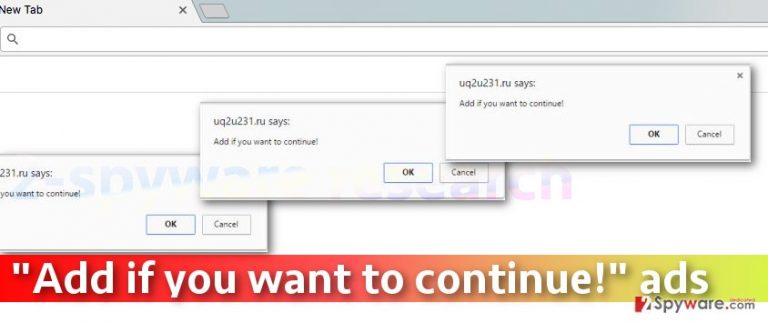 Image of "Add if you want to continue!" ads