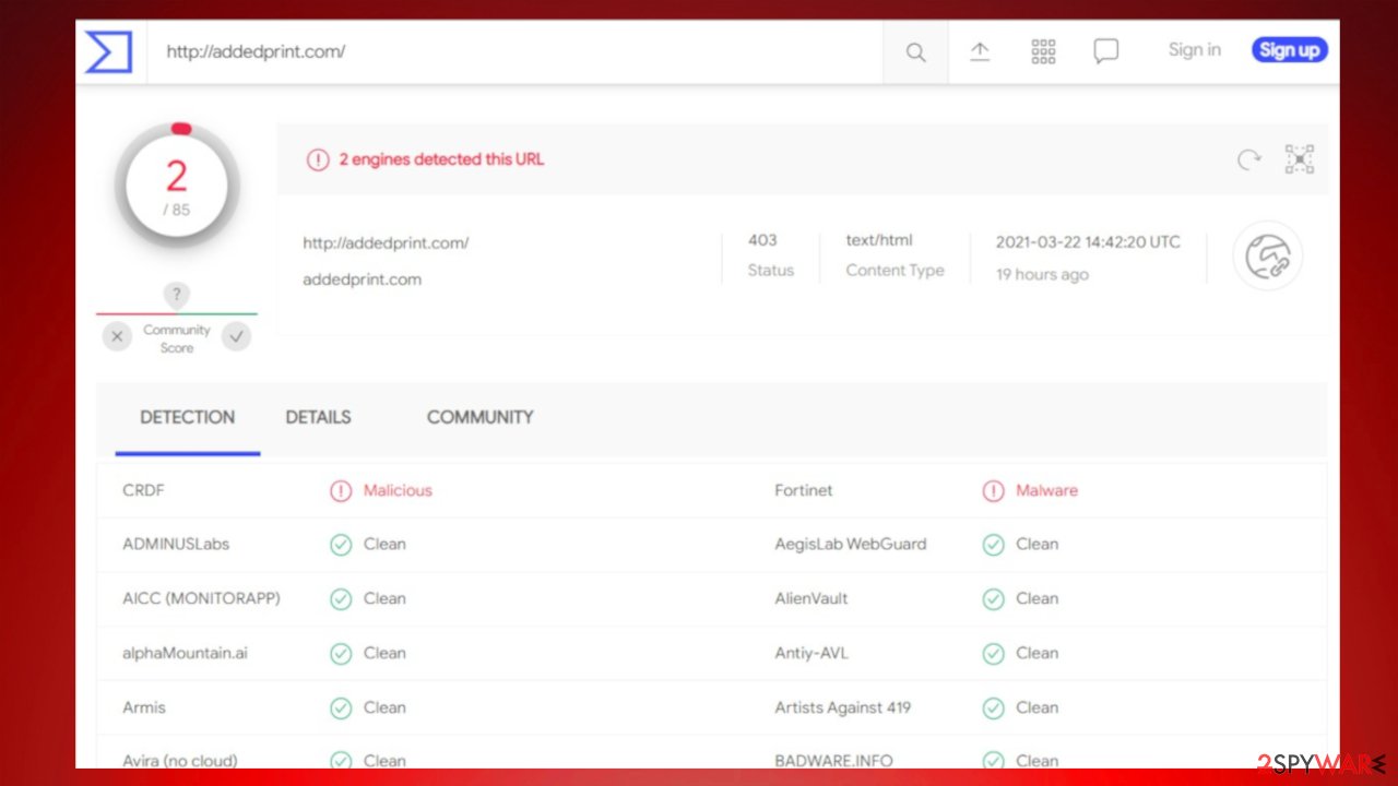 Addedprint.com virus