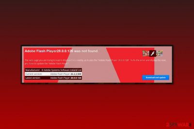 Screenshot of "Adobe Flash Player Was Not Found" scam
