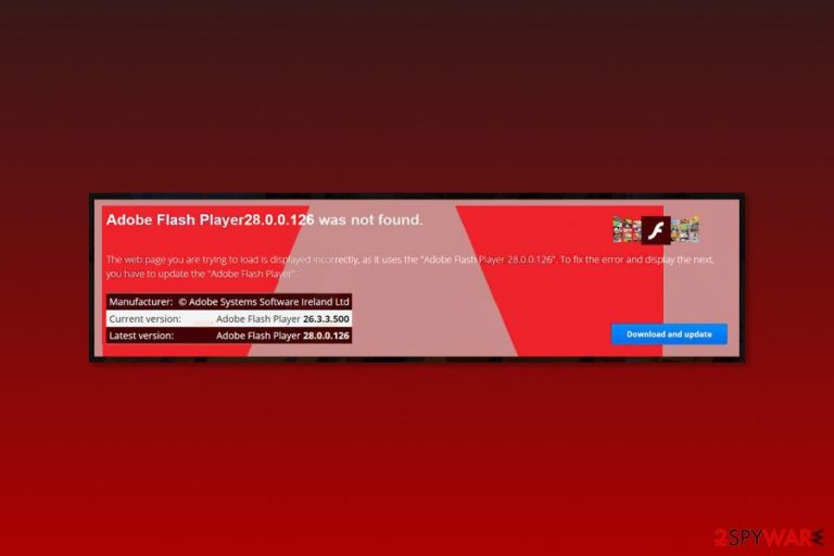 Screenshot of "Adobe Flash Player Was Not Found" scam