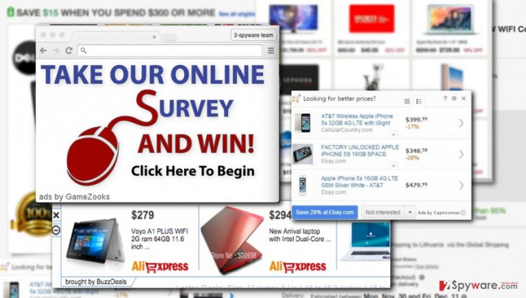 Examples of Ads by Browser Extension