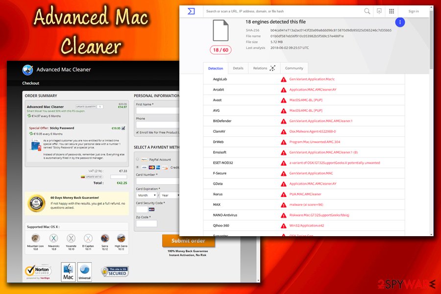 Advanced Mac Cleaner fake system optimizer