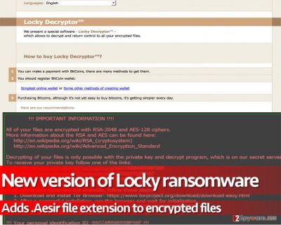 Aesir virus is yet another version of the infamous Locky ransomware