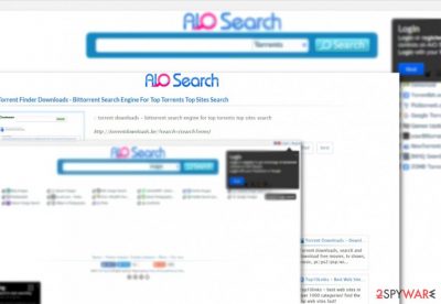 The screenshot of Aiosearch.com hijacker