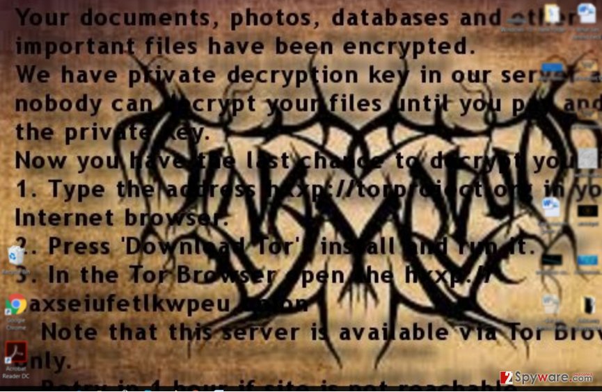 Al-Namrood ransomware ransom note Al-Namrood ransomware ransom note