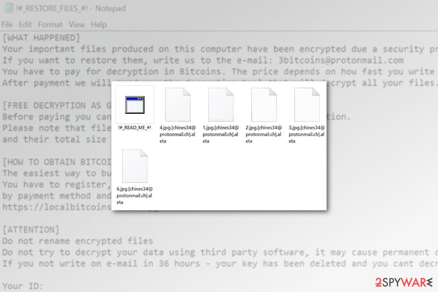 Aleta ransomware encrypted files Aleta ransomware encrypted files