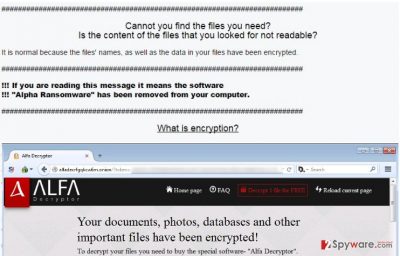 An illustration of ALFA ransomware