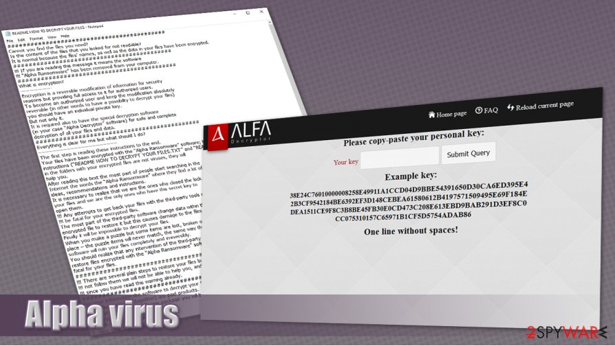 Alpha virus - Alfa ransomware