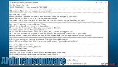 Alvin ransomware