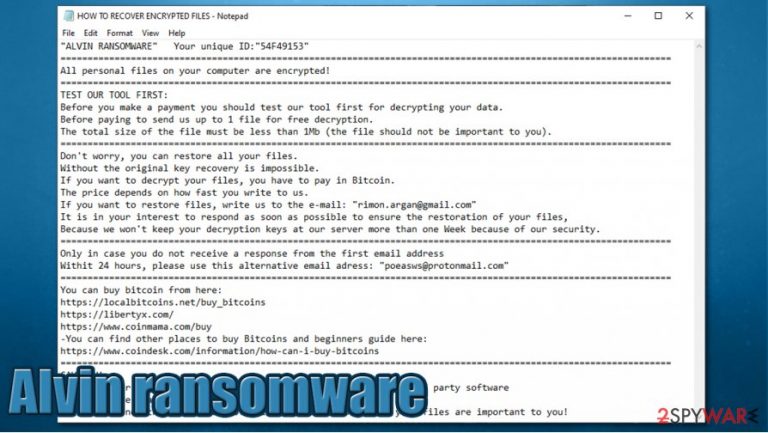 Alvin ransomware