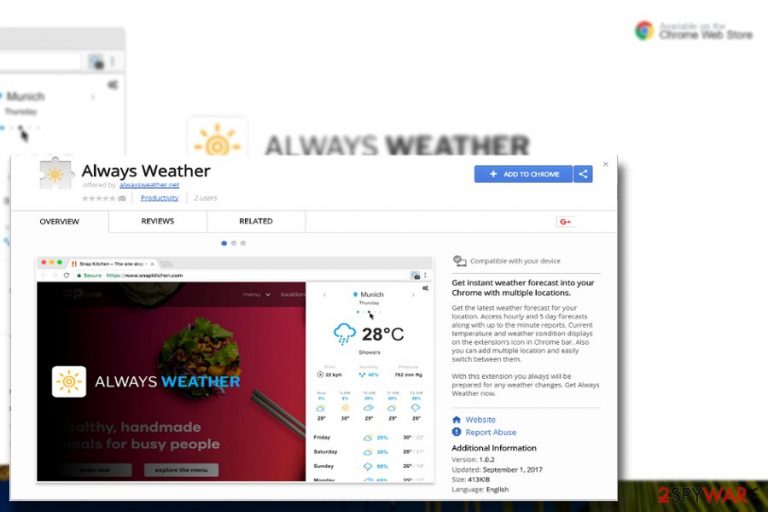 The image displaying Always Weather plug-in