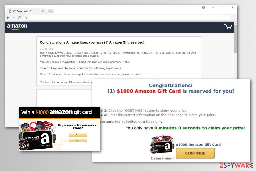 Amazon Rewards Event malware versions