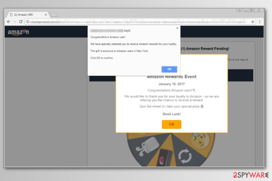Amazon Rewards Event virus example