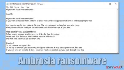 Ambrosia ransomware