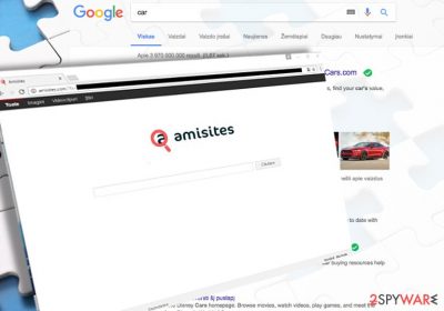 The screenshot of amisites.com virus