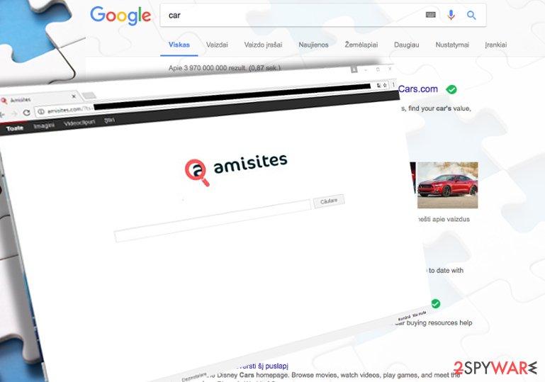 The screenshot of amisites.com virus The screenshot of amisites.com virus