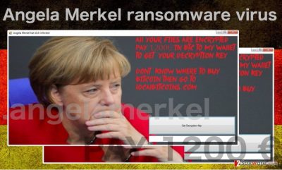 Illustration of Angela Merkel virus