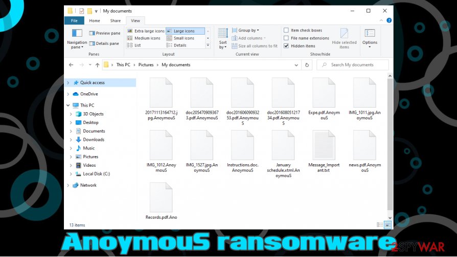 AnoymouS ransomware encrypted files