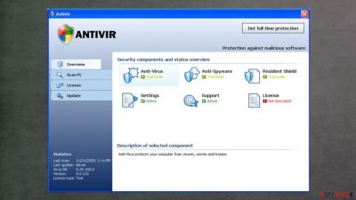 False anti-spyware Antivir