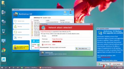 Picture of the fake Antivirus 10 scanner