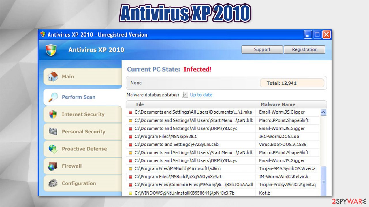 malware xp 2010