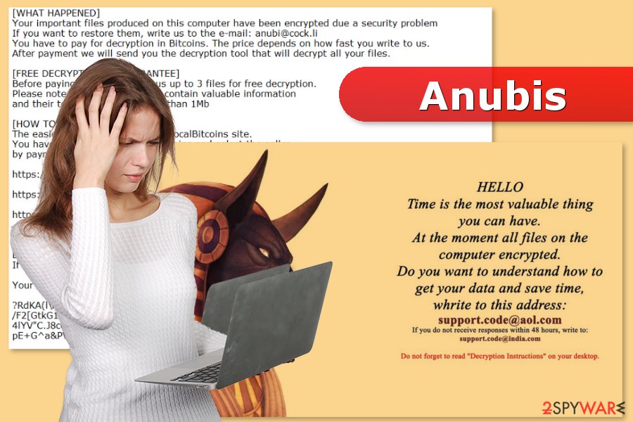 The picture of Anubis ransomware virus