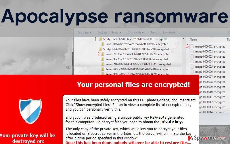 An image of Apocalypse ransomware virus An image of Apocalypse ransomware virus