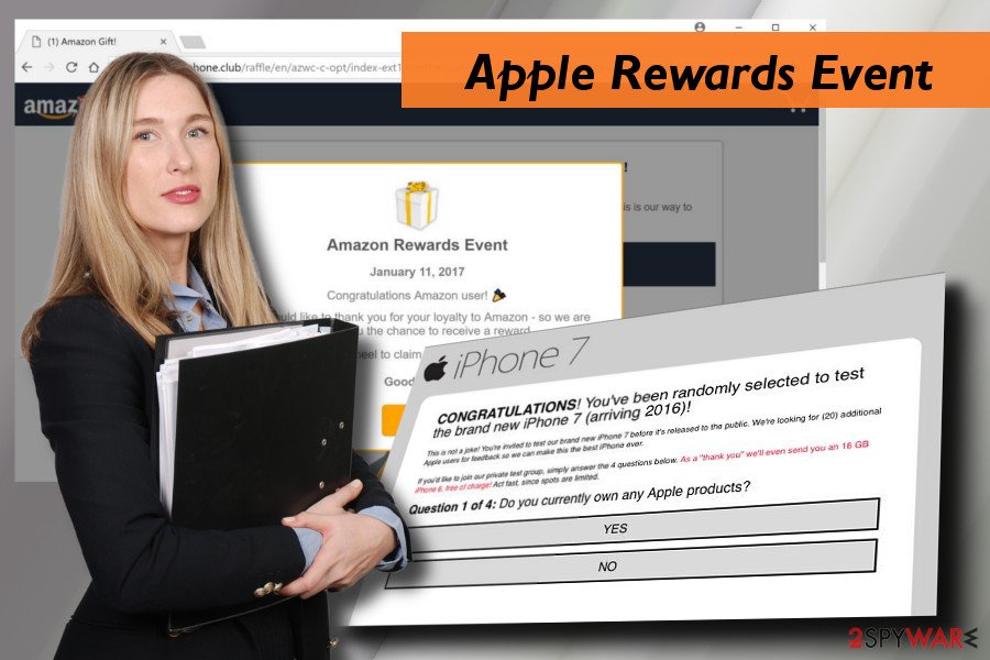 Apple Rewards Event scam example