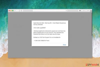 "Apple Security Alert" virus image