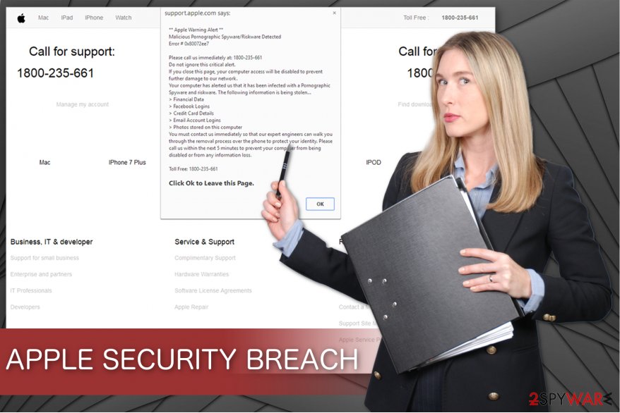 APPLE SECURITY BREACH virus illustration