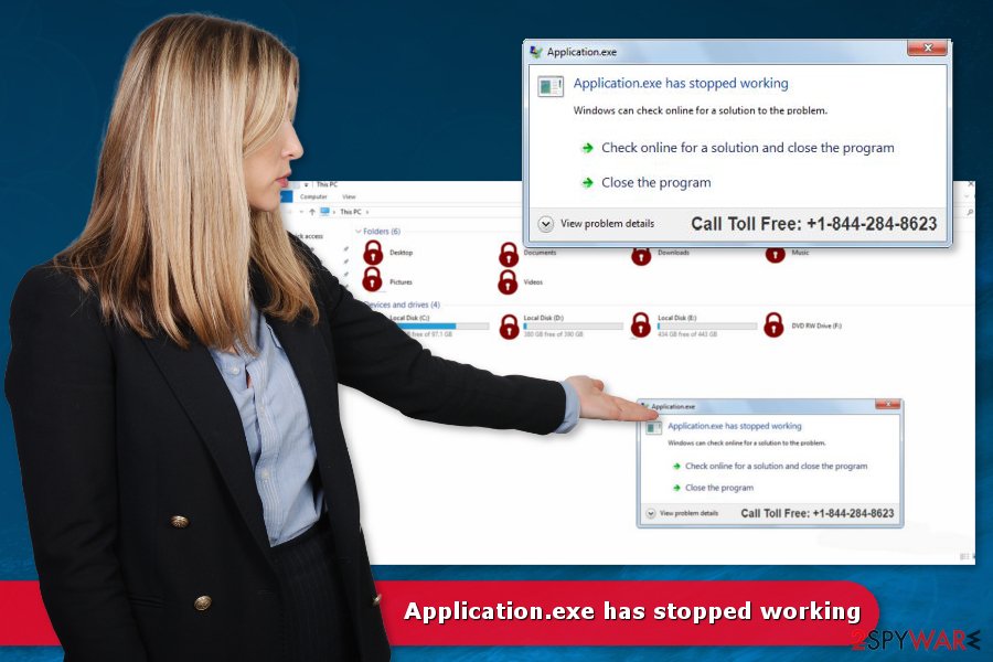 Image of Application.exe has stopped working virus