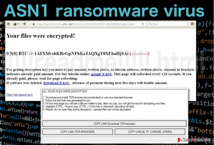 Image of the ASN1 ransomware virus Image of the ASN1 ransomware virus