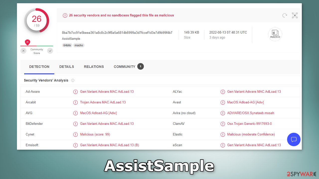AssistSample mac virus