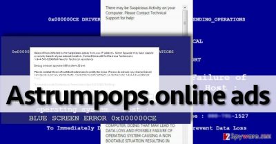 Astrumpops.online ads on computer screen