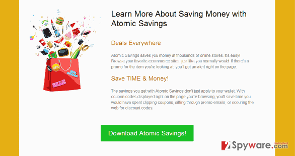 “Ads by Atomic Savings” virus snapshot “Ads by Atomic Savings” virus snapshot