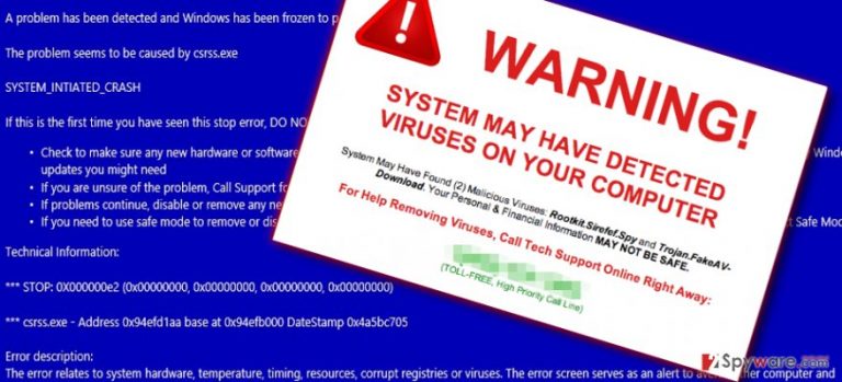 Examples of fake messages by Atpops.online virus