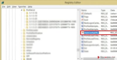The picture showing AutoConfigUrl virus
