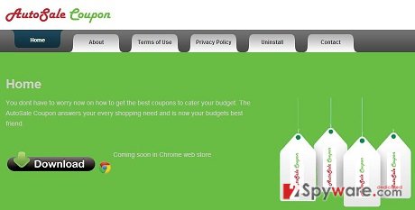 AutoSale Coupon adware snapshot AutoSale Coupon adware snapshot