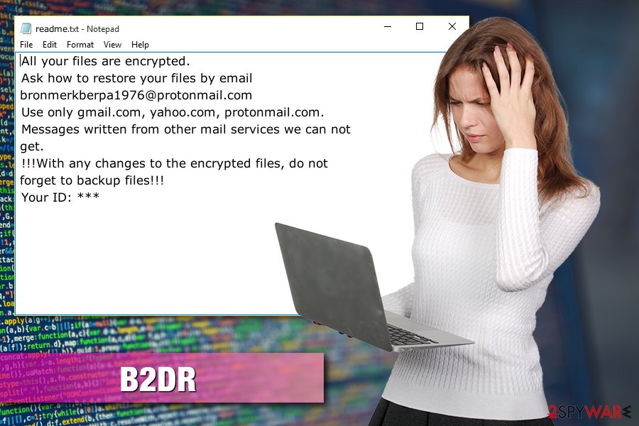 B2DR ransomware asks to pay the ransom