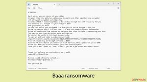 Baaa ransomware