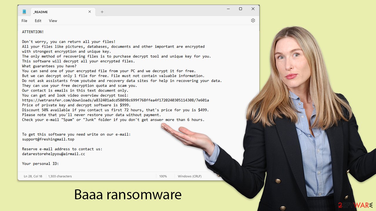 Baaa ransomware Djvu variant