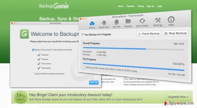 Image of the BackupGenie software