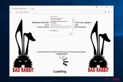 Screenshot of "Bad Rabbit Attack" scam