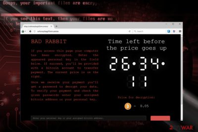 The screenshot of BadRabbit payment site